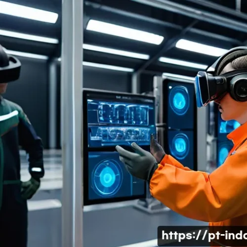 산업재해 시뮬레이션 훈련 사례 - **Prompt:** "A highly focused industrial worker, mid-20s, with short, neat hair, wearing a clean, mo...